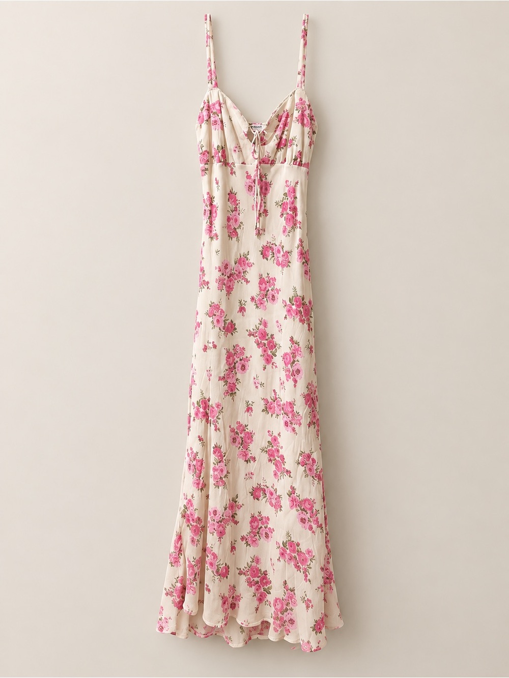 Workshop Republic Clothing Pink Floral Lace-Up Chemise on Cream